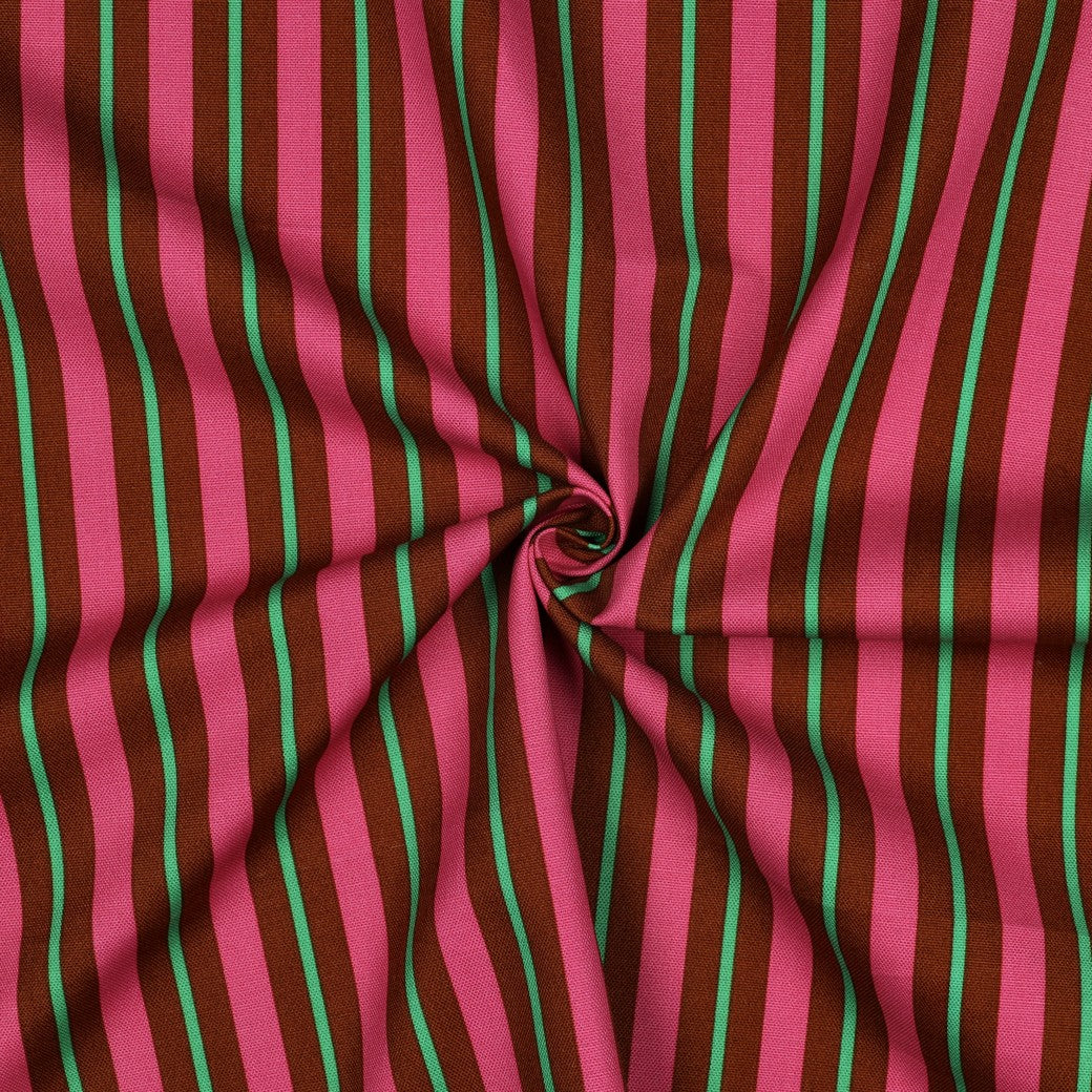 Canvas Streifen karamell pink grün