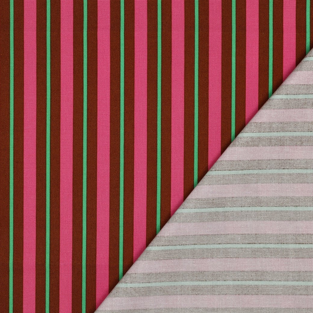 Canvas Streifen karamell pink grün