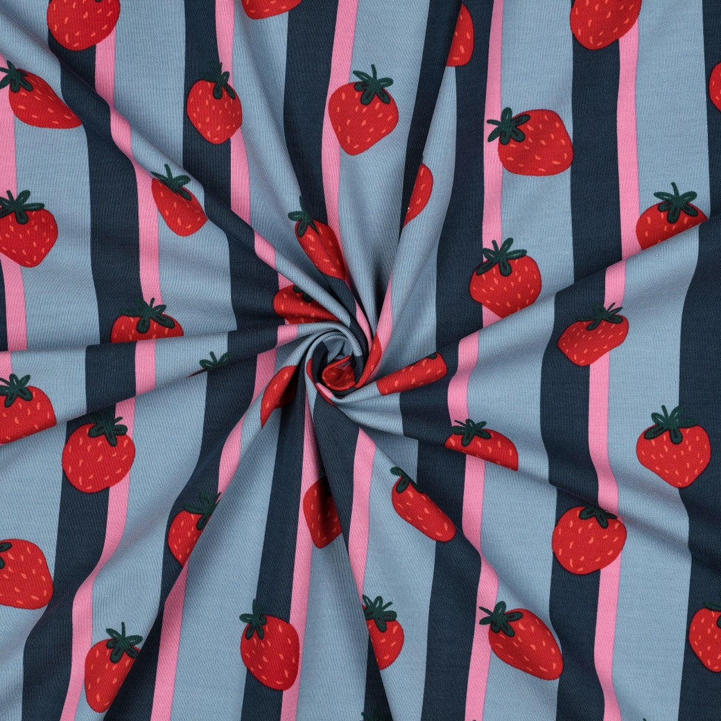 Bald erhältlich - Jersey Früchte Erdbeeren petrol