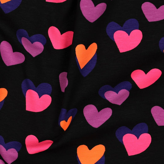 Bald erhältlich - Jersey Herzen neon schwarz