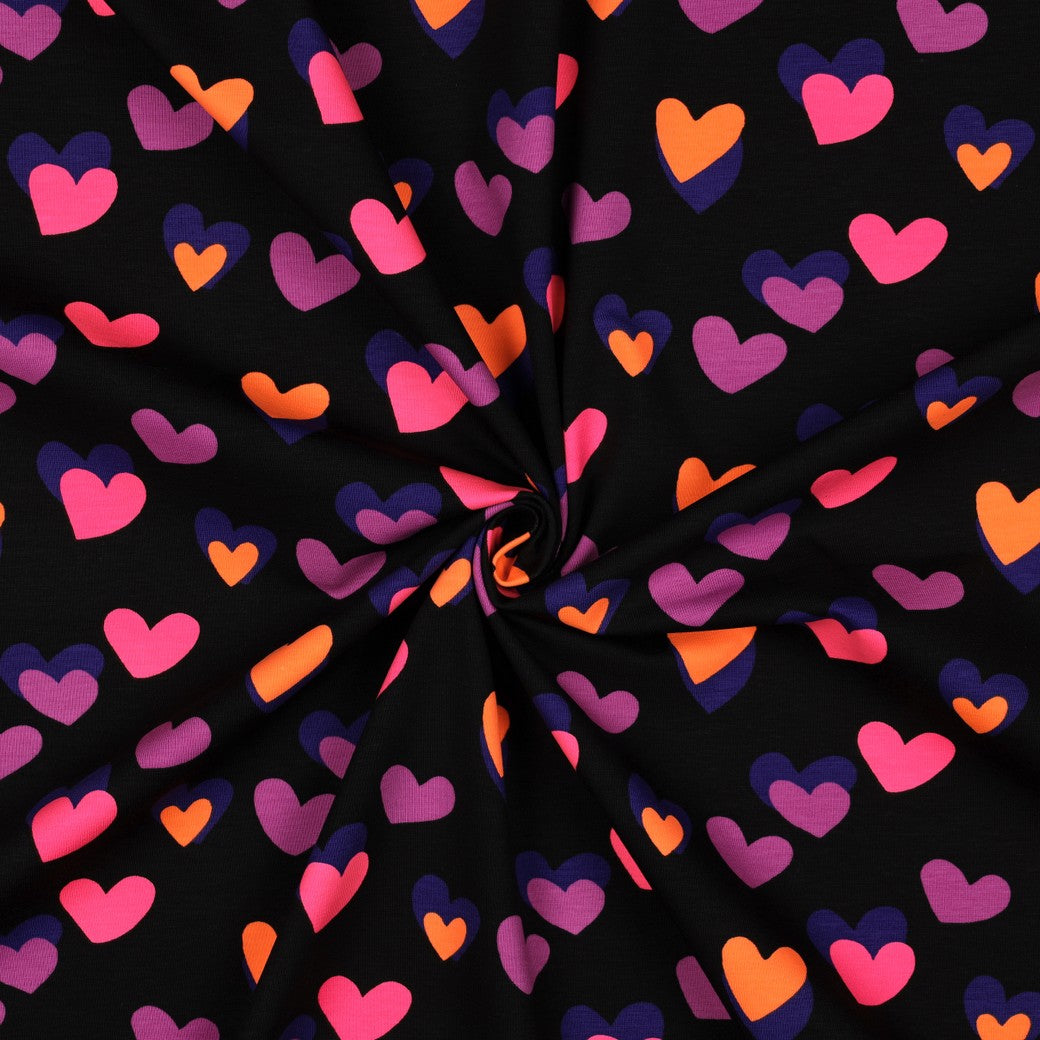 Bald erhältlich - Jersey Herzen neon schwarz