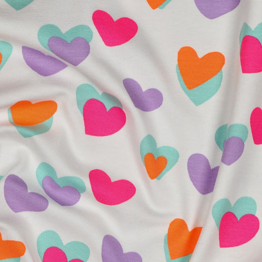 Bald erhältlich - Jersey Herzen neon weiß