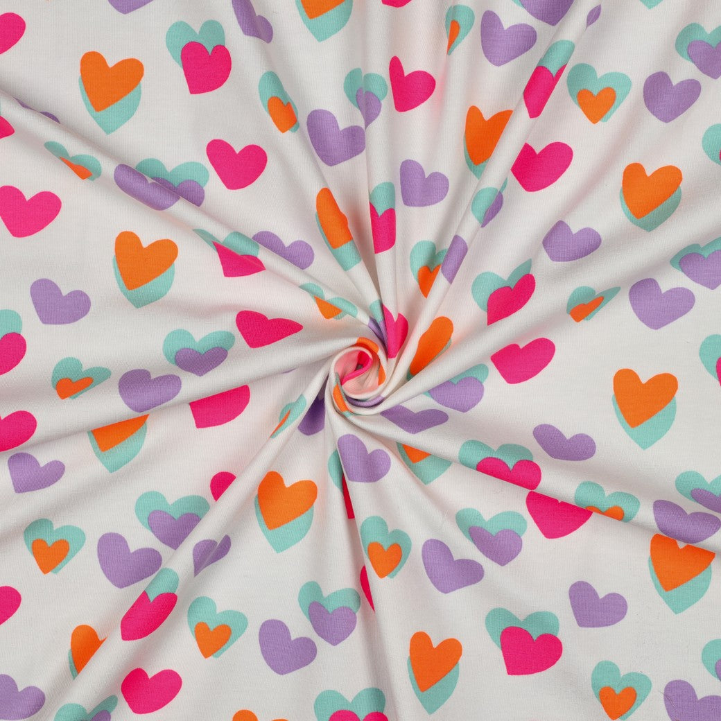 Bald erhältlich - Jersey Herzen neon weiß