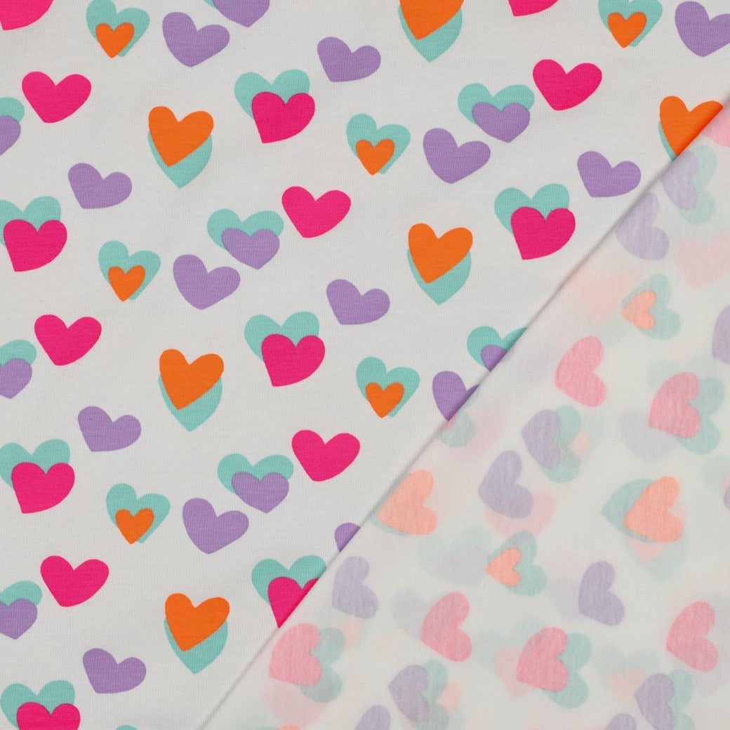 Bald erhältlich - Jersey Herzen neon weiß