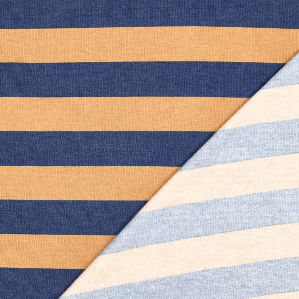 BALD ERHÄLTLICH - Sweat Soft Streifen blau cognac