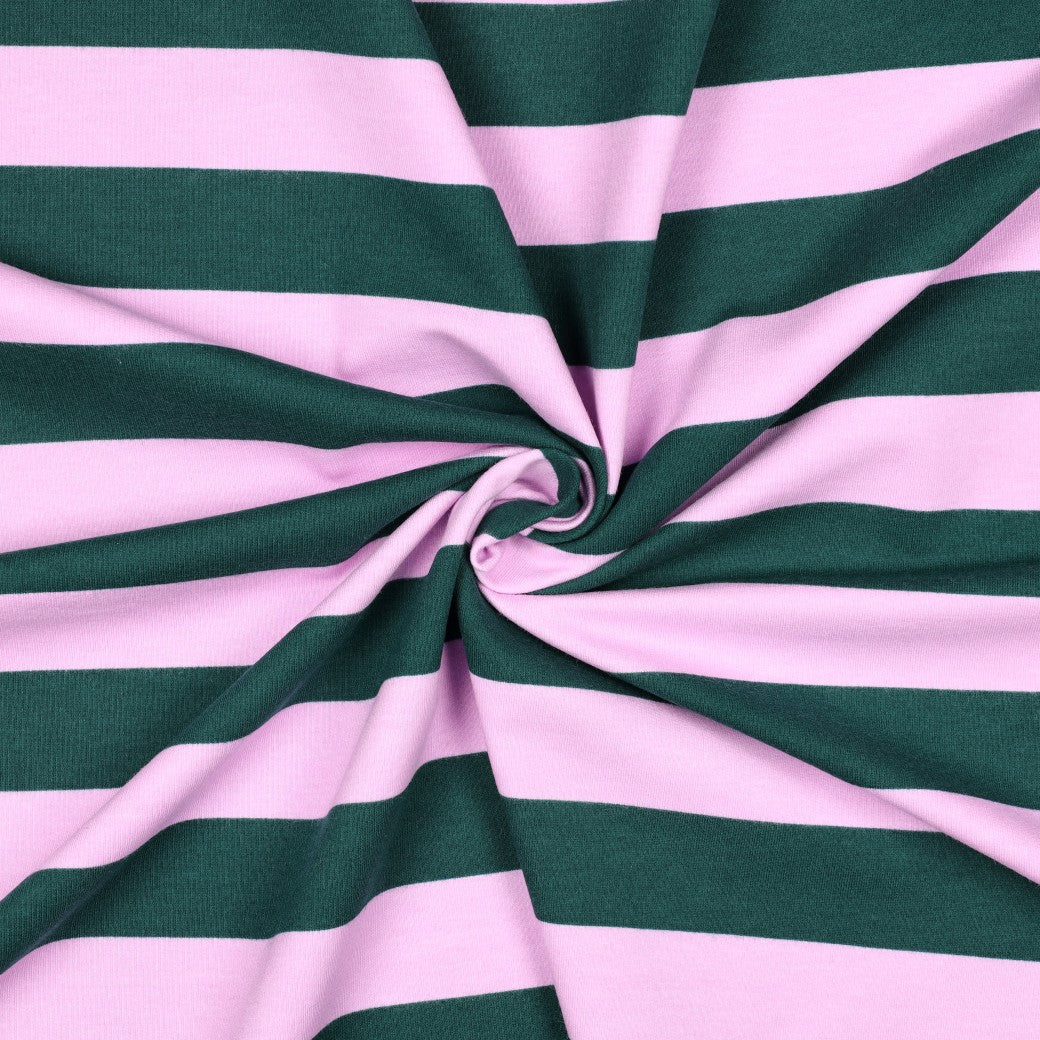 BALD ERHÄLTLICH - Sweat Soft Streifen dunkelgrün rosa