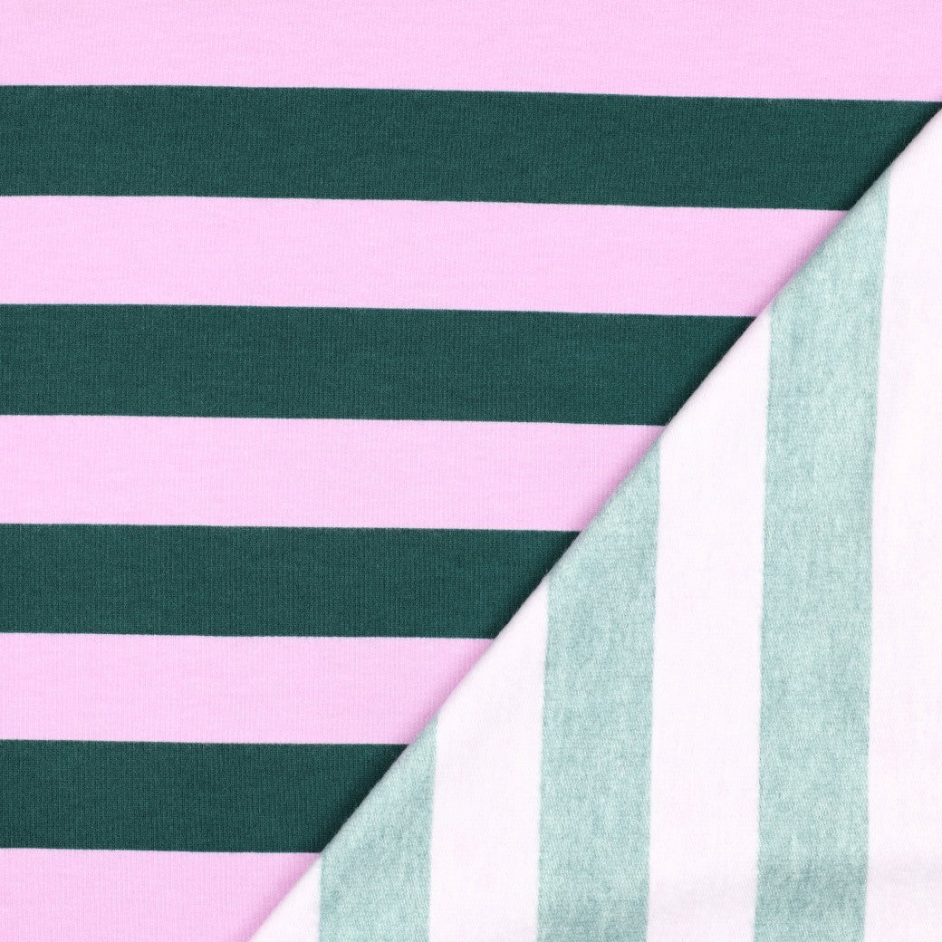BALD ERHÄLTLICH - Sweat Soft Streifen dunkelgrün rosa
