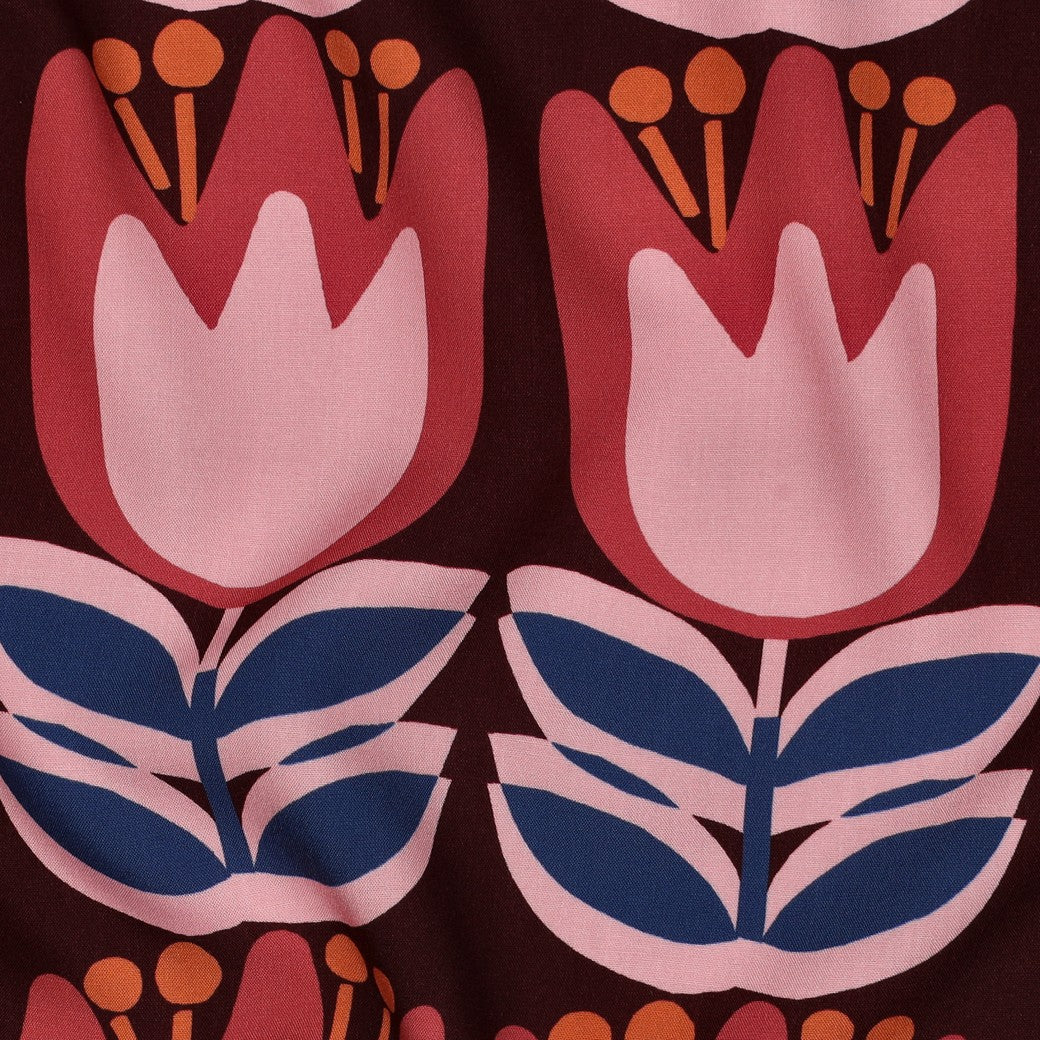 Viskose Lenzing Ecovero retro Blumen bordeaux