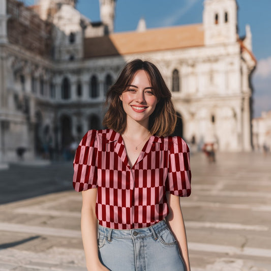 Bald erhältlich - Viskose Lenzing Ecovero Streifen bordeaux
