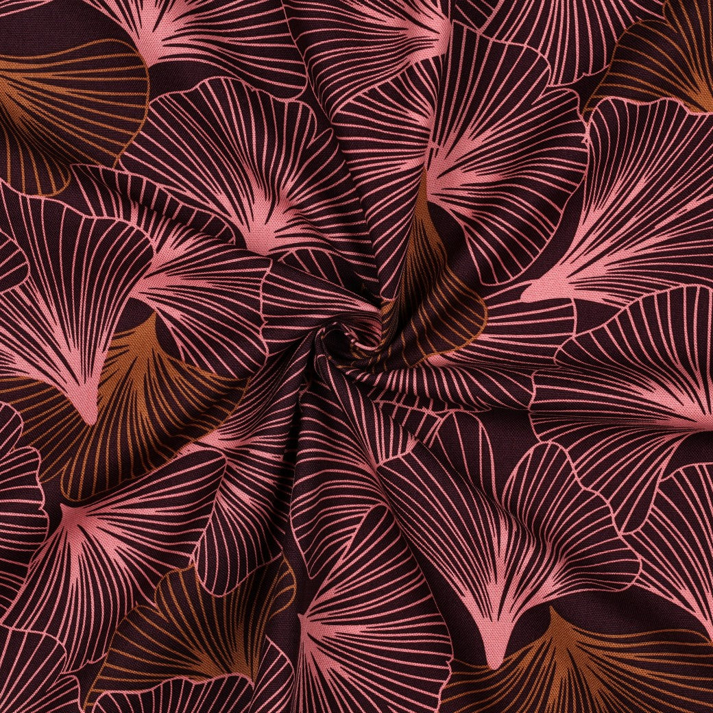 Canvas Blätter dunkelbordeaux rosa
