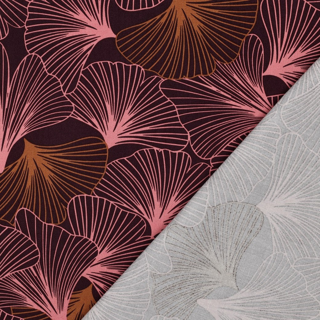 Canvas Blätter dunkelbordeaux rosa