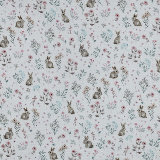 Bald erhältlich - Musselin Bio Frühling Hasen