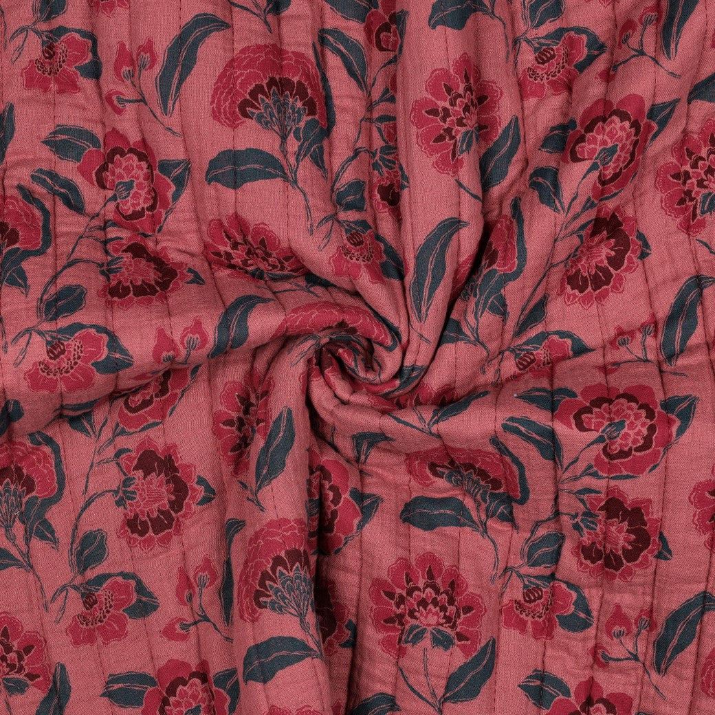 Musselin Stepper Doublesided Blumen mauve