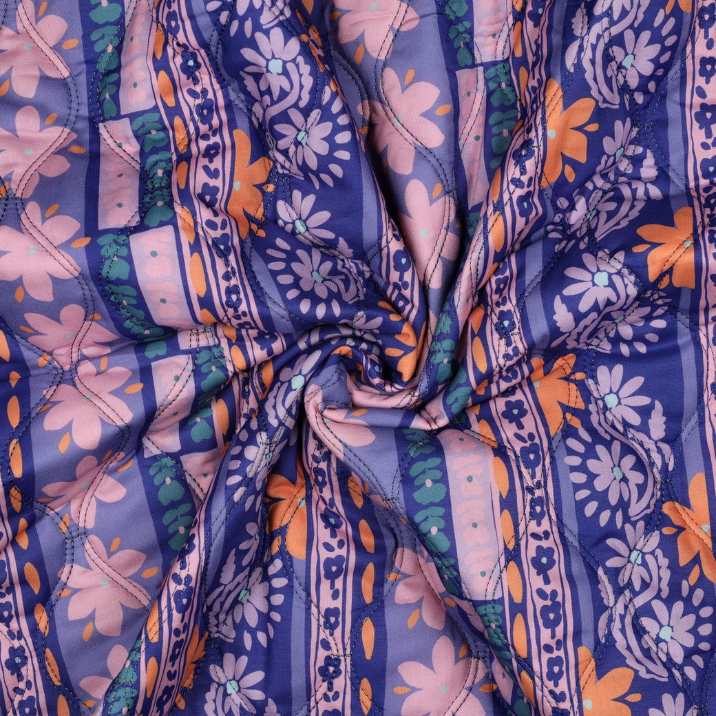Stepper Baumwolle Voile digital Blumen lila violett