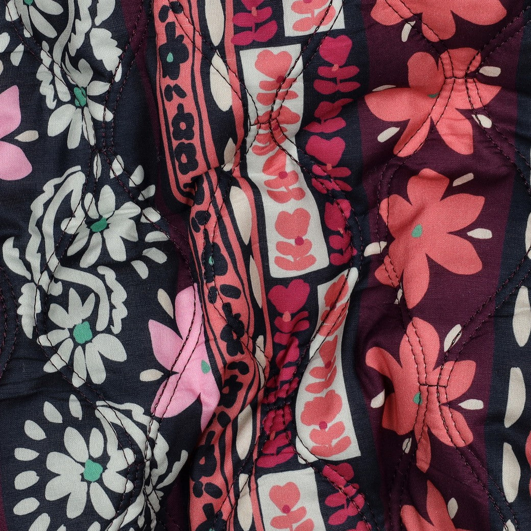 Stepper Baumwolle Voile digital Blumen´aubergine