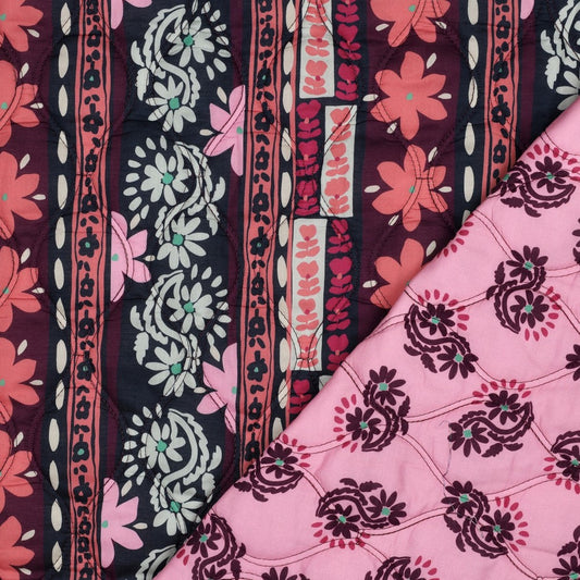 Bald erhältlich - Stepper Baumwolle Voile digital Blumen´aubergine