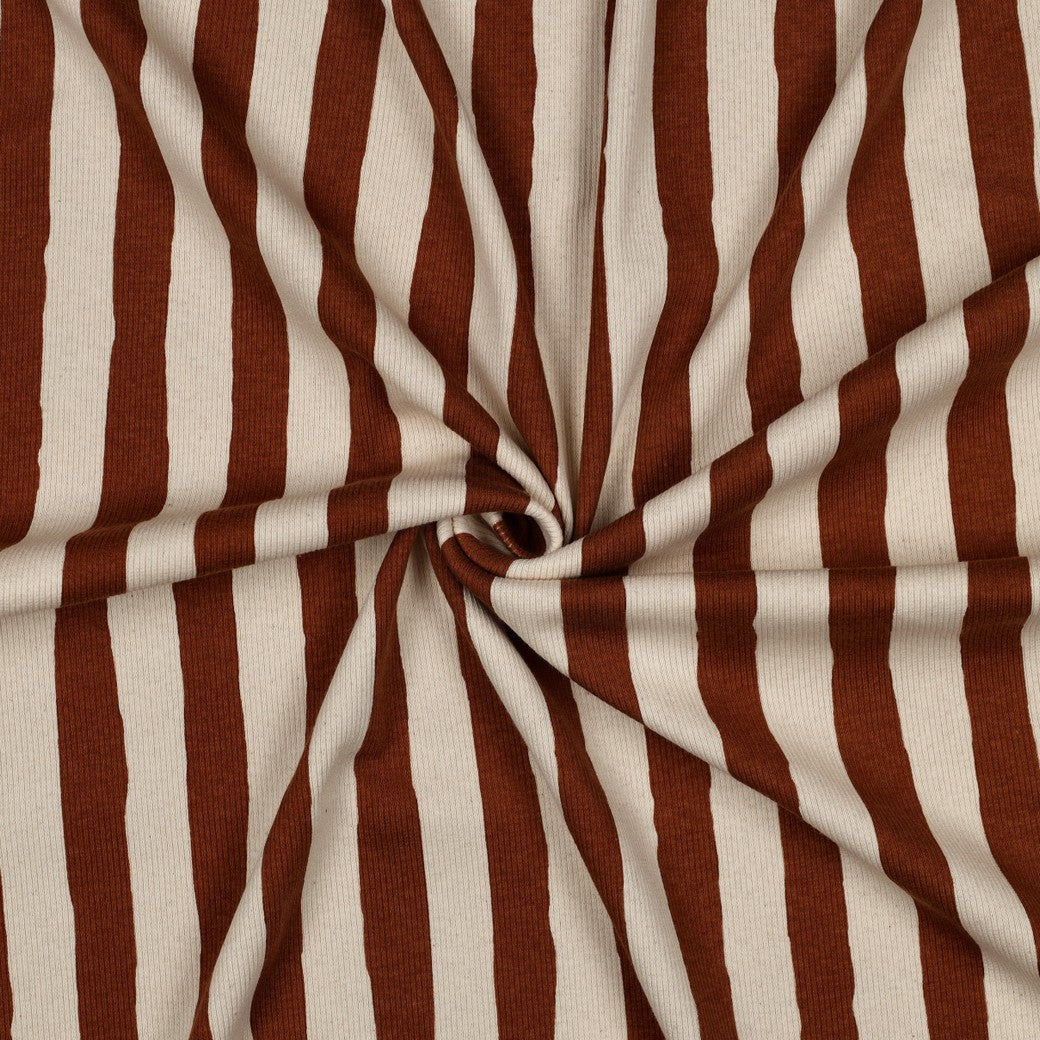 Jersey Rippenjersey Bio Streifen natural