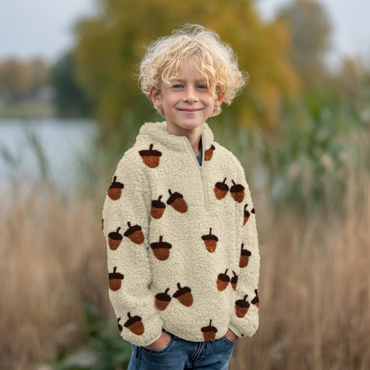 Bald erhältlich - Teddystoff Eichel ecru