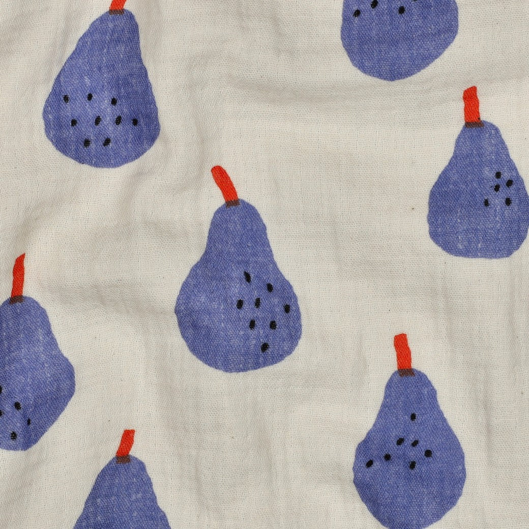 Musselin Bio Birnen by Jennifer Bouron natur blau