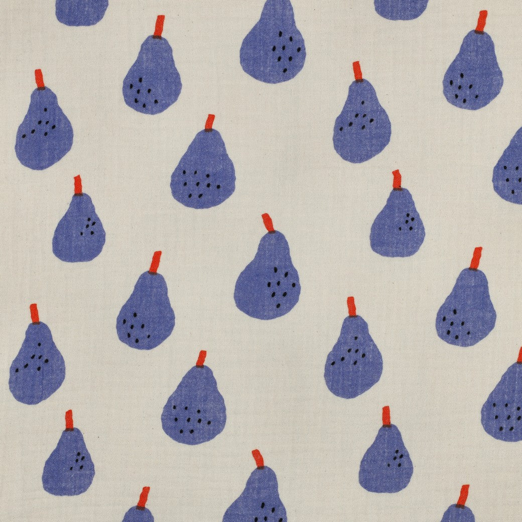 Musselin Bio Birnen by Jennifer Bouron natur blau