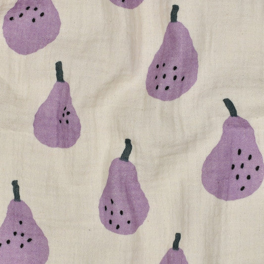 Musselin Bio Birnen by Jennifer Bouron natur lavendel