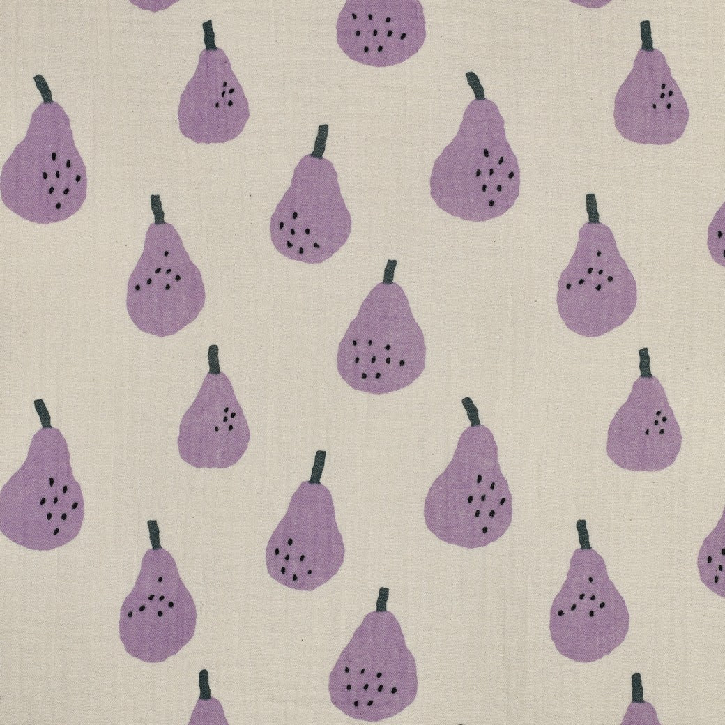 Musselin Bio Birnen by Jennifer Bouron natur lavendel