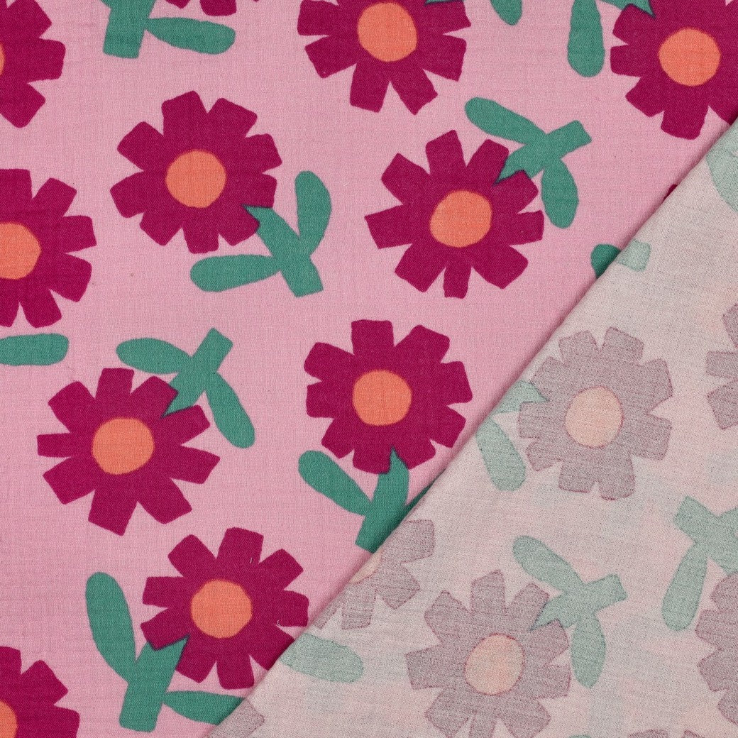 Musselin Bio Blumen by Jennifer Bouron rosa pink