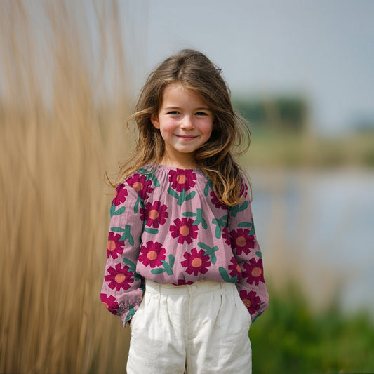 Musselin Bio Blumen by Jennifer Bouron rosa pink
