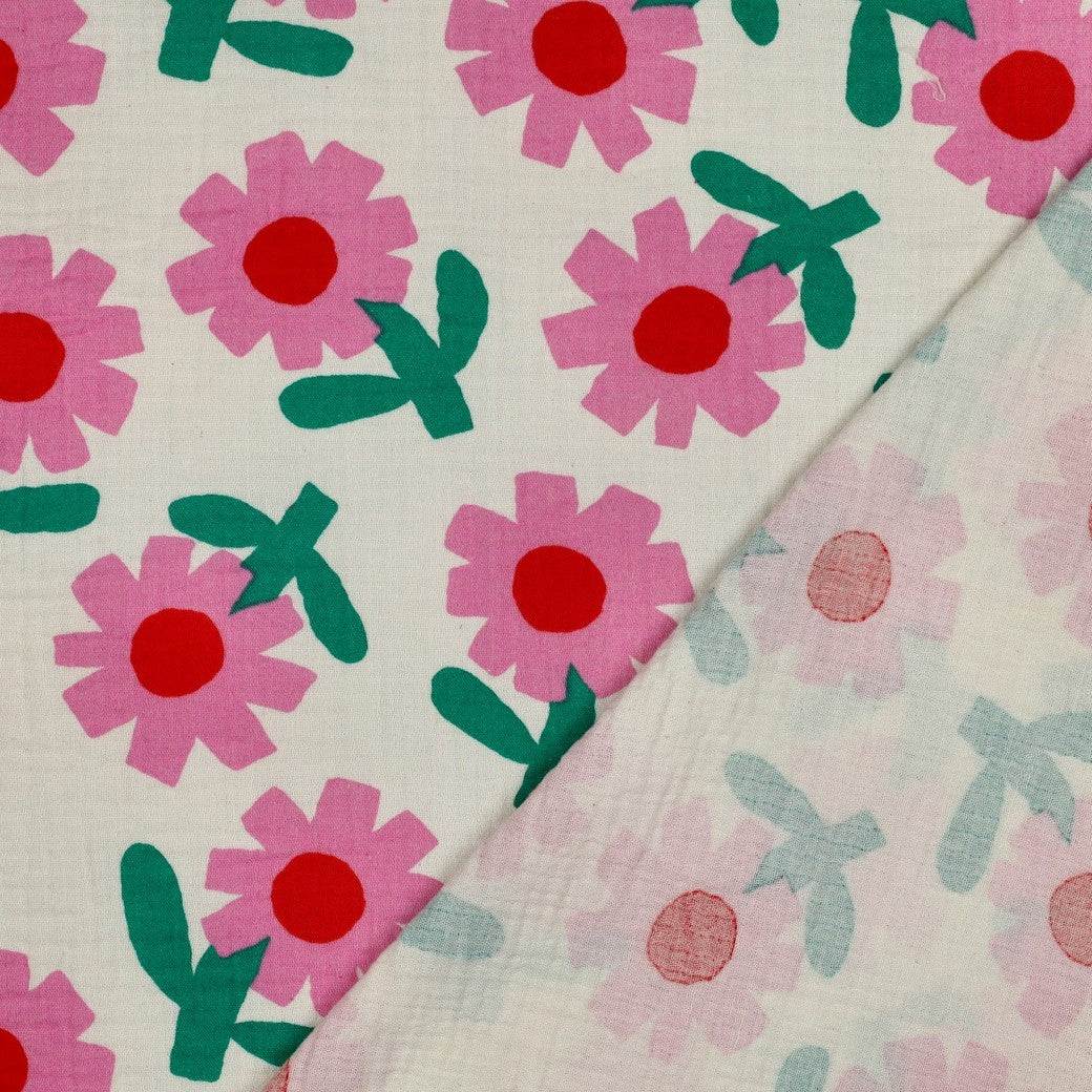Musselin Bio Blumen by Jennifer Bouron natur rosa