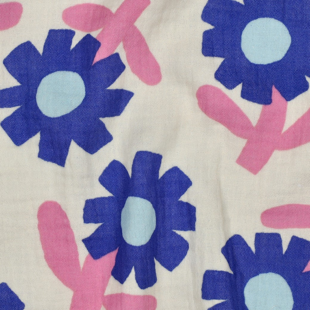 Musselin Bio Blumen by Jennifer Bouron natur blau