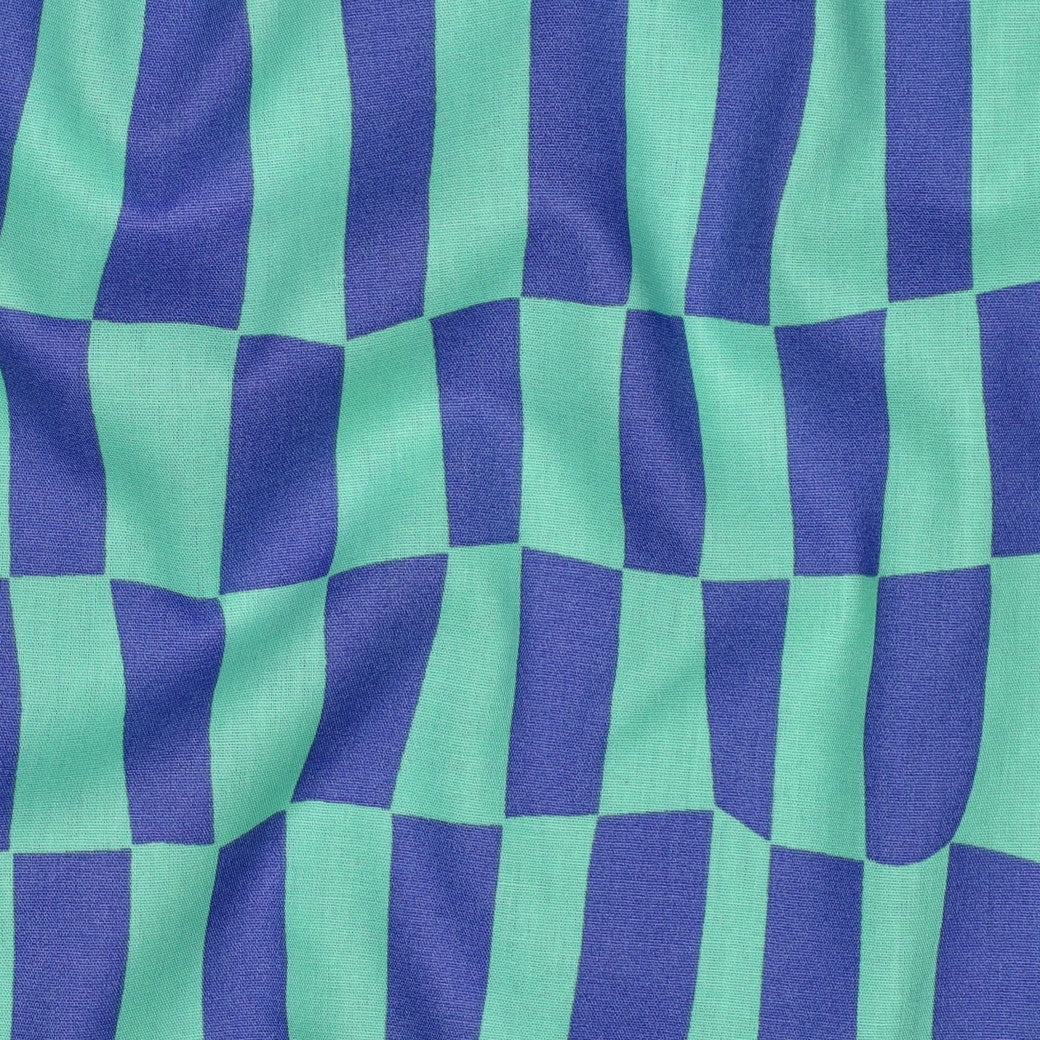 Baumwolle Bio karos by Jennifer Bouron blau grün