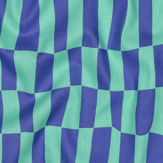 Baumwolle Bio karos by Jennifer Bouron blau grün
