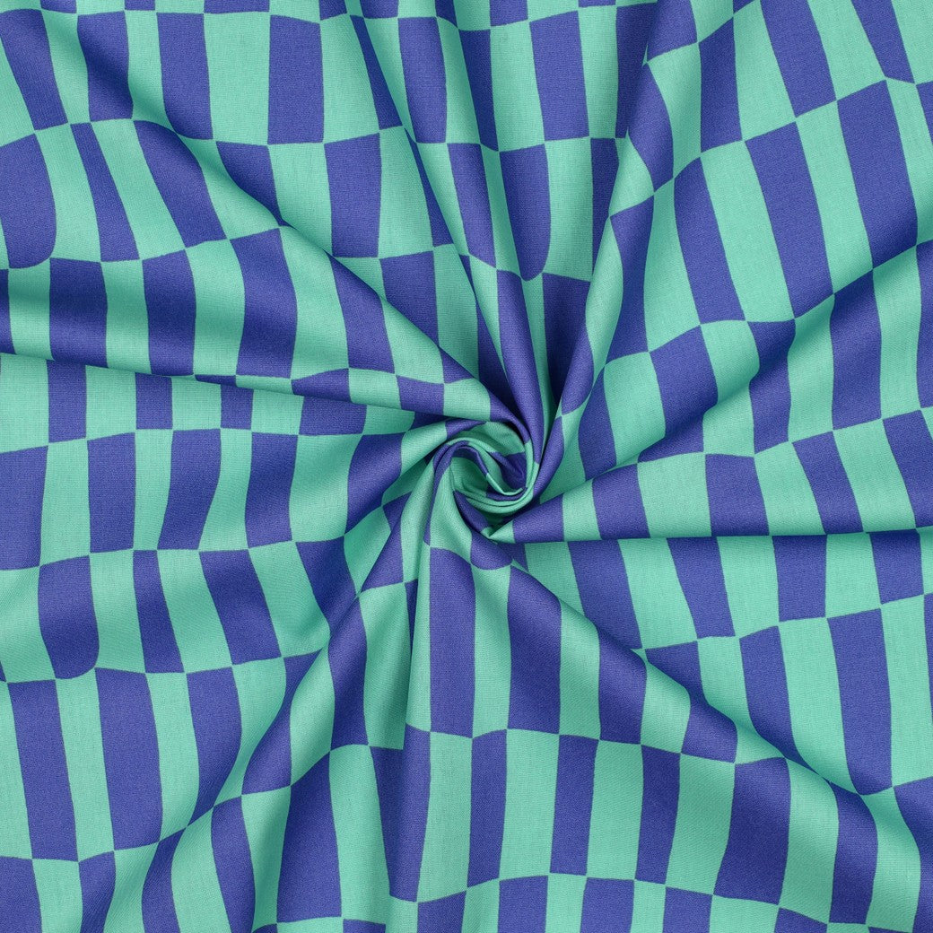 Baumwolle Bio karos by Jennifer Bouron blau grün