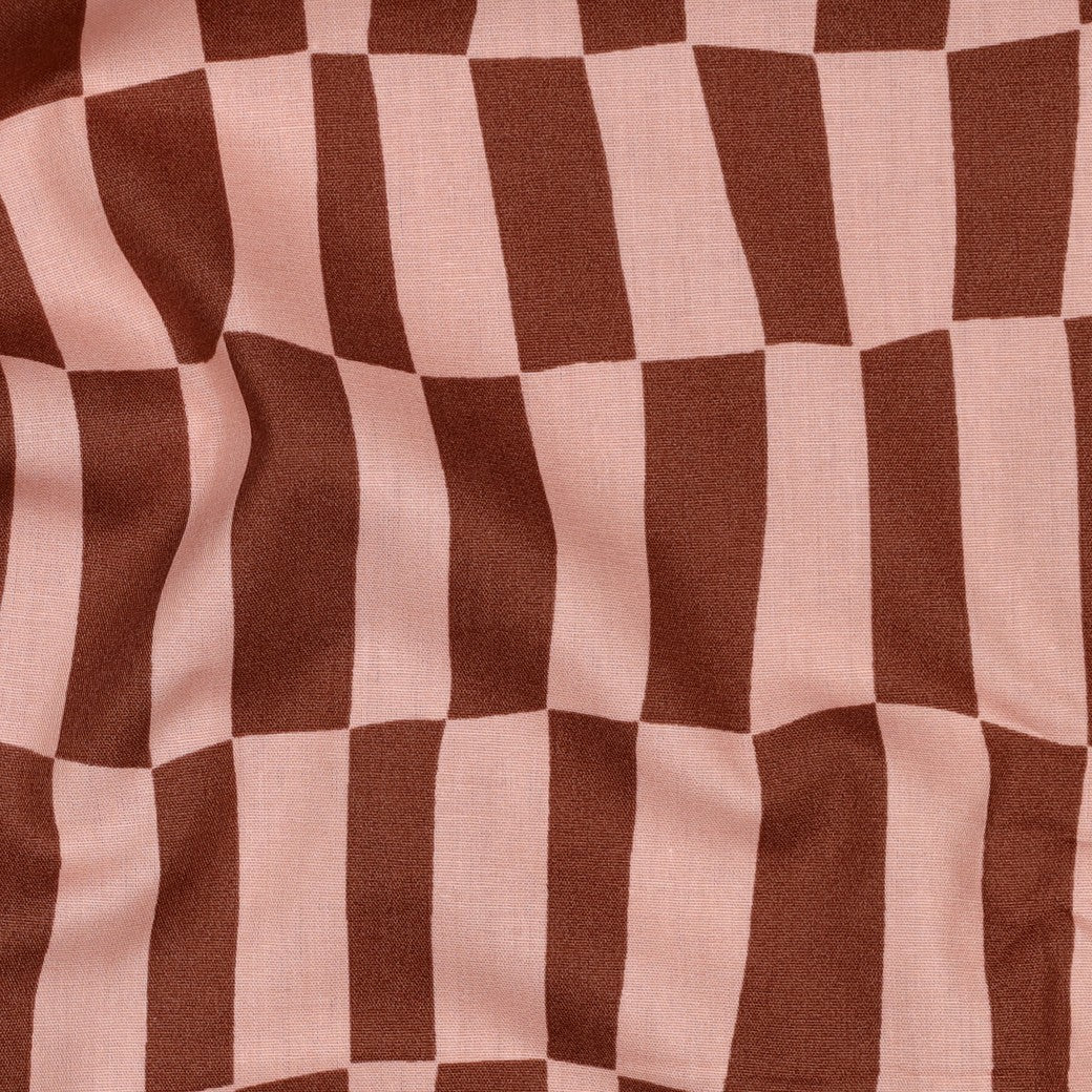 Baumwolle Bio karos by Jennifer Bouron rosa braun