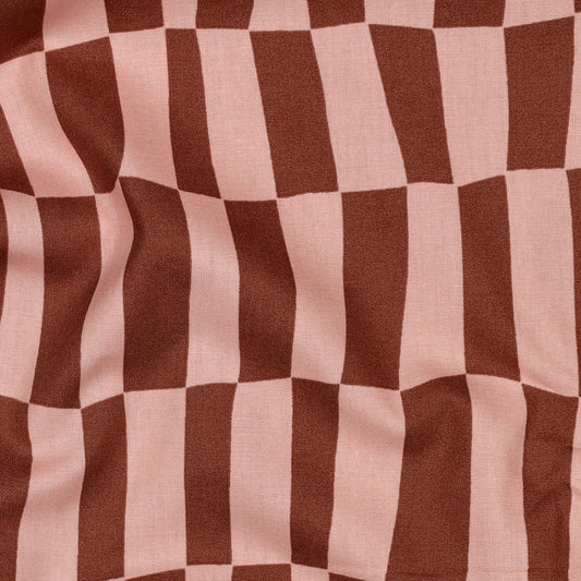 Baumwolle Bio karos by Jennifer Bouron rosa braun