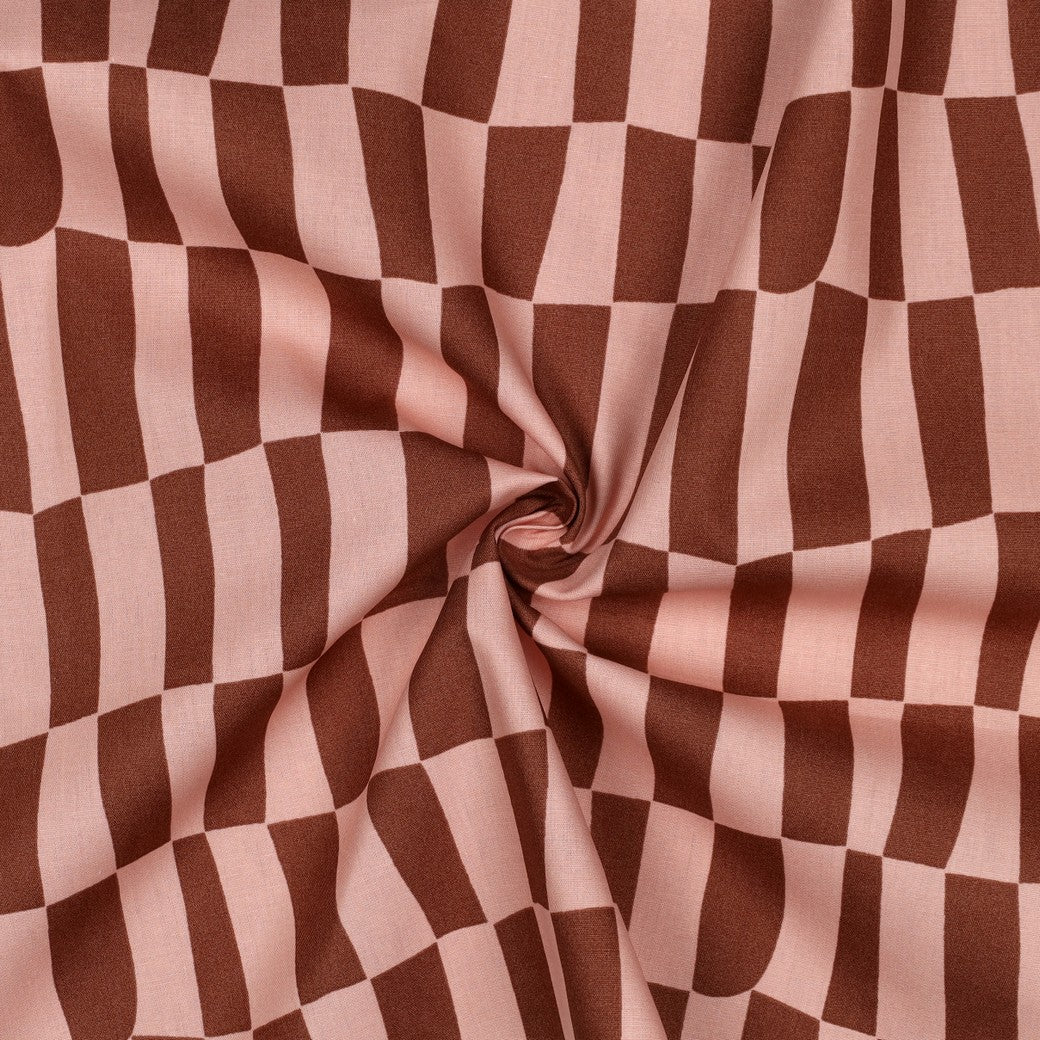 Baumwolle Bio karos by Jennifer Bouron rosa braun