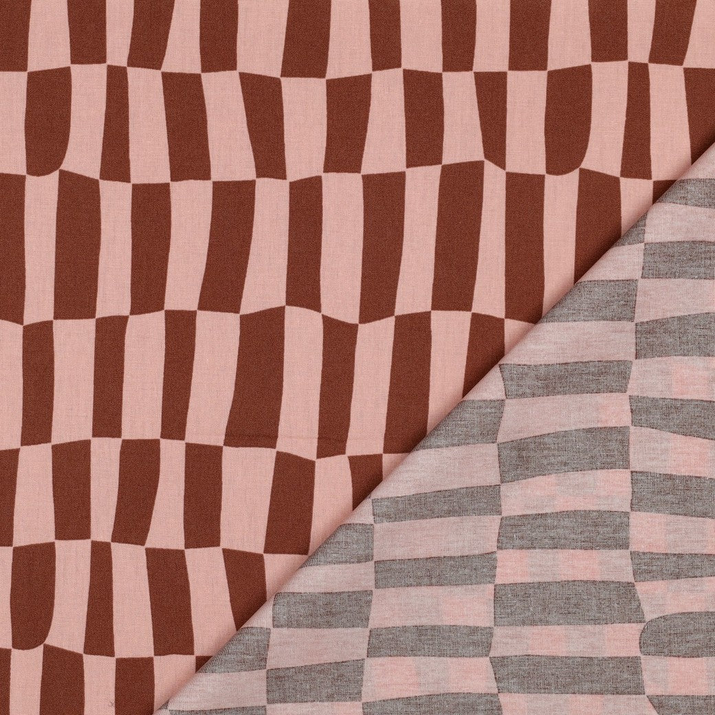 Baumwolle Bio karos by Jennifer Bouron rosa braun