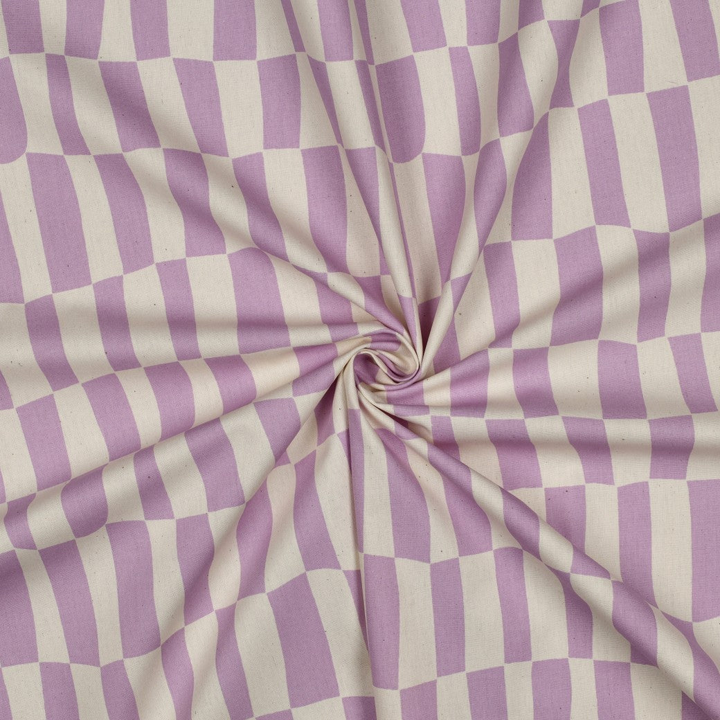 Baumwolle Bio karos by Jennifer Bouron natur lavendel