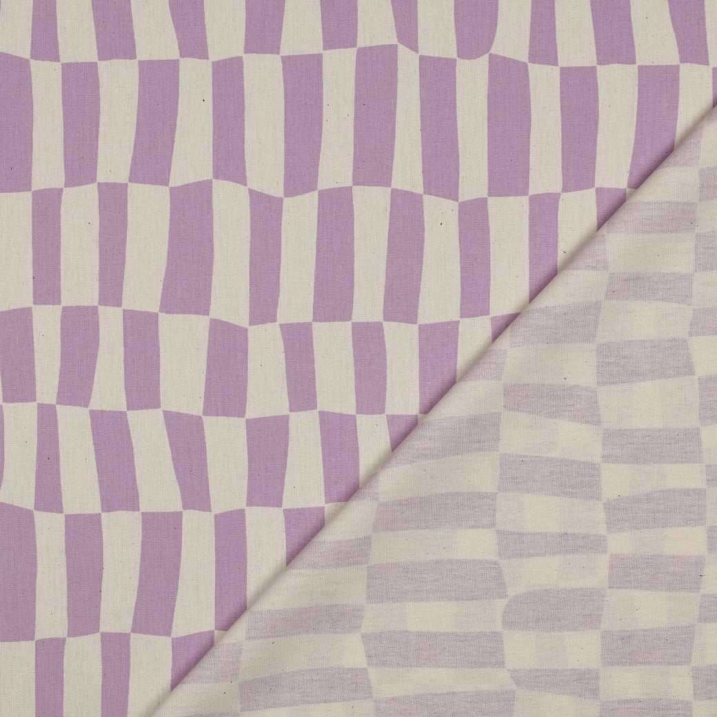 Baumwolle Bio karos by Jennifer Bouron natur lavendel