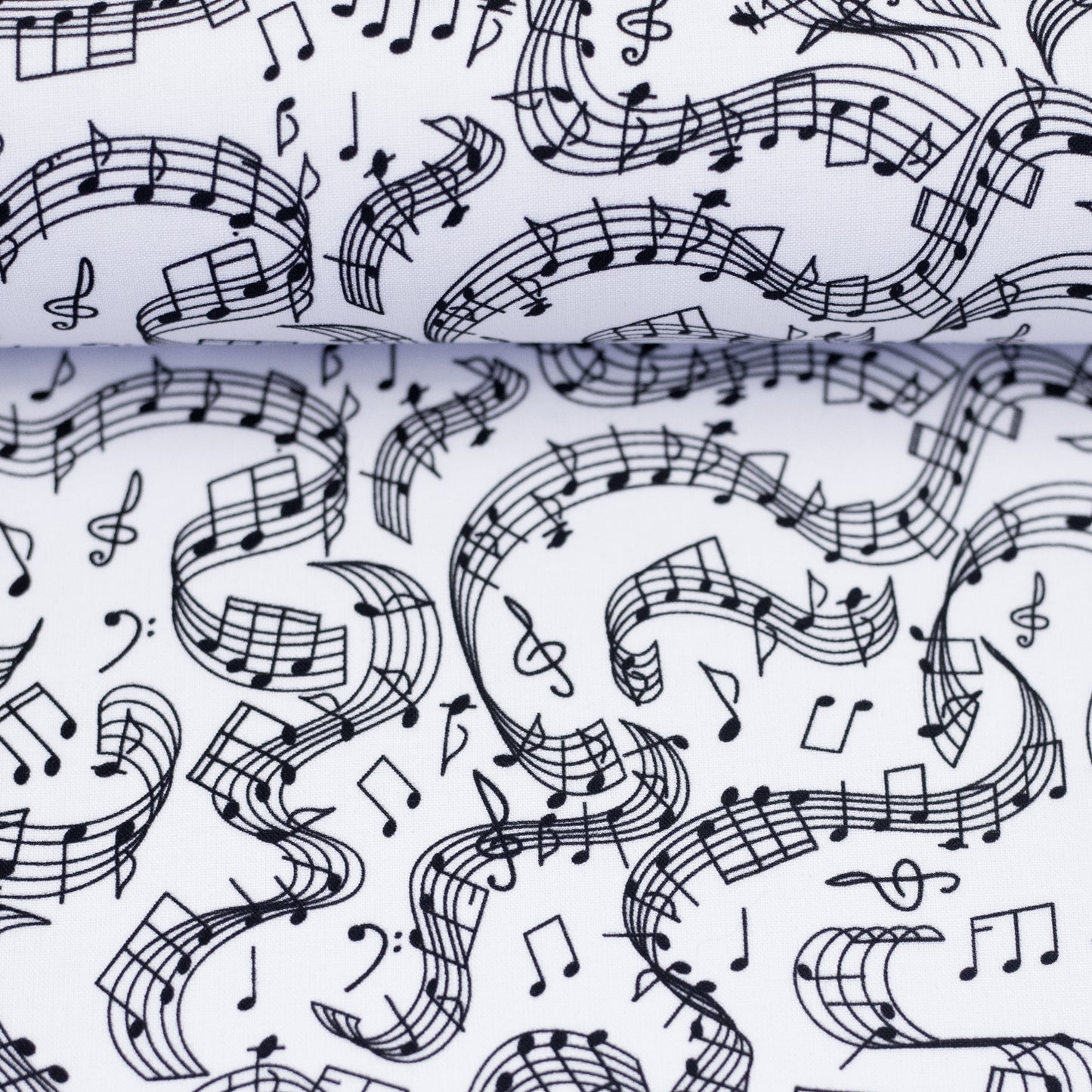 Baumwolle Musiknoten schwarz weiß