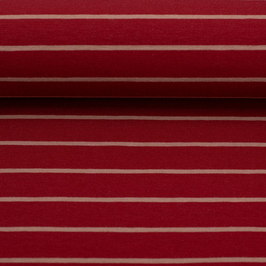 Jersey Streifen Isa burgundy