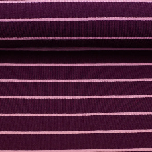 Jersey Streifen Isa dunkel beere rosa