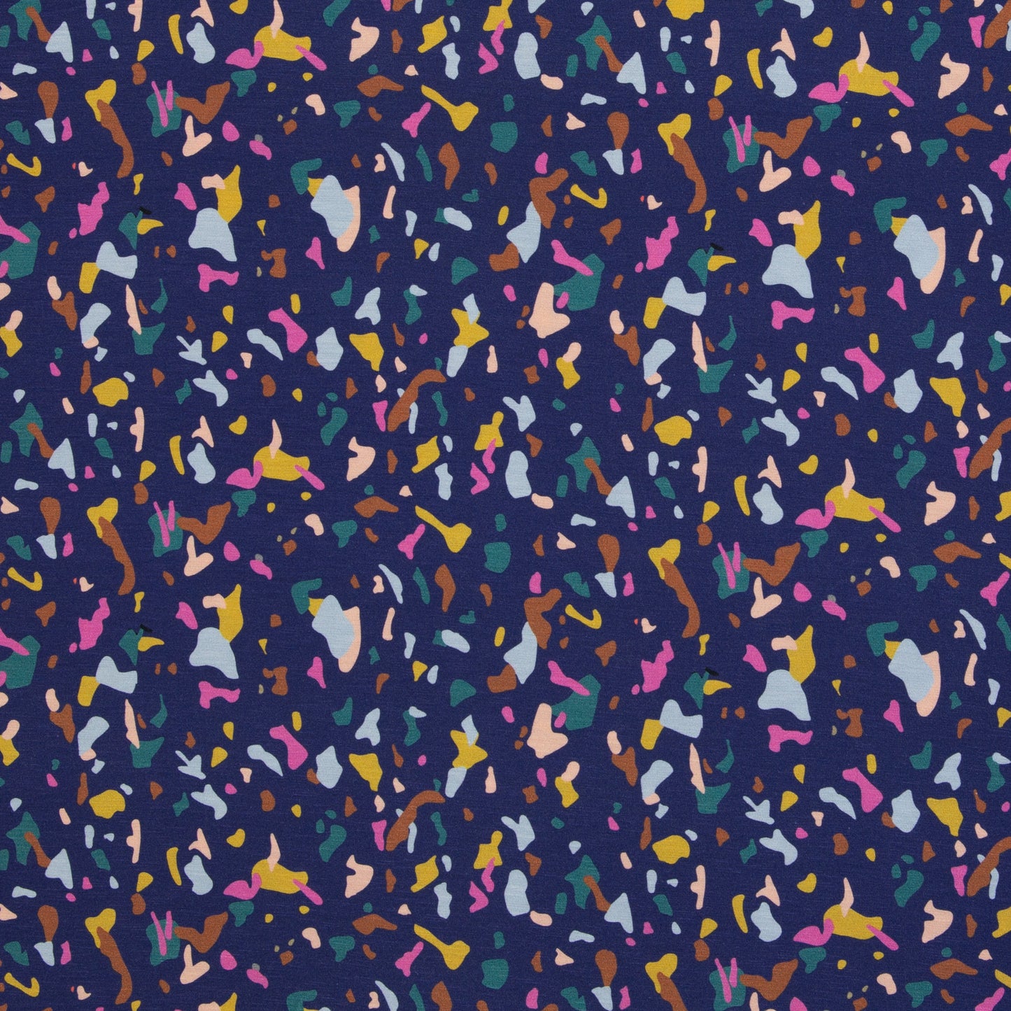 Viskosejersey Happy Konfetti by cherry dunkelblau bunt