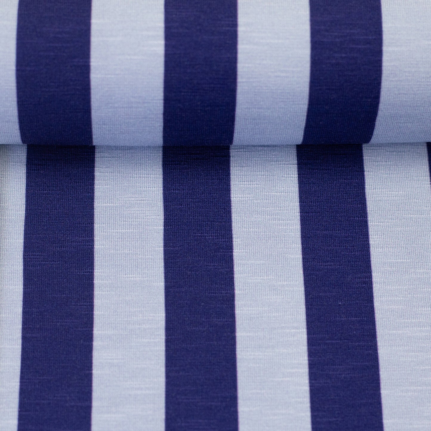 Viskosejersey Happy Stripes by cherry hellblau dunkelblau