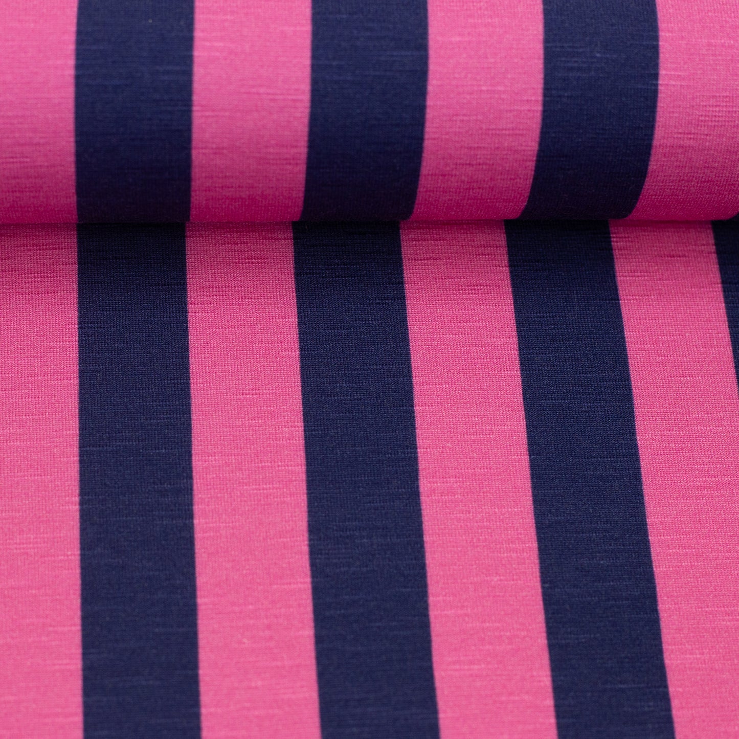 Viskosejersey Happy Stripes by cherry dunkelblau pink
