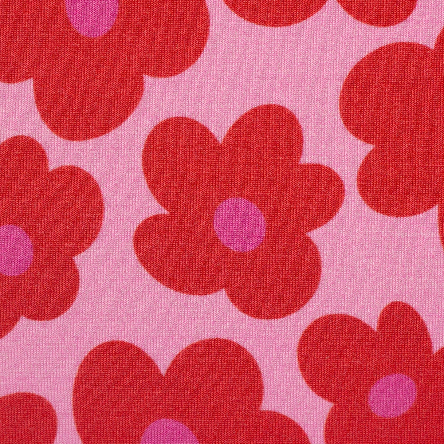 Viskosejersey Happy Flowers by cherry pink rot