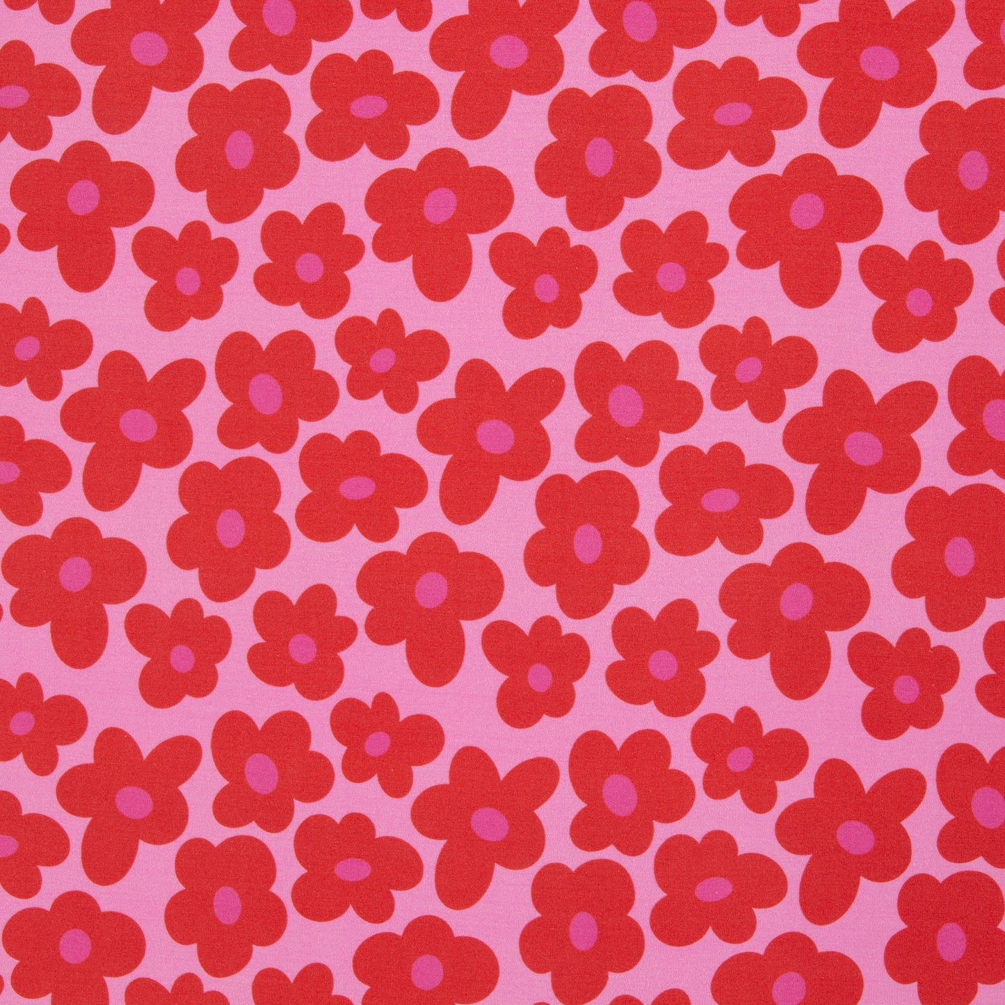 Viskosejersey Happy Flowers by cherry pink rot