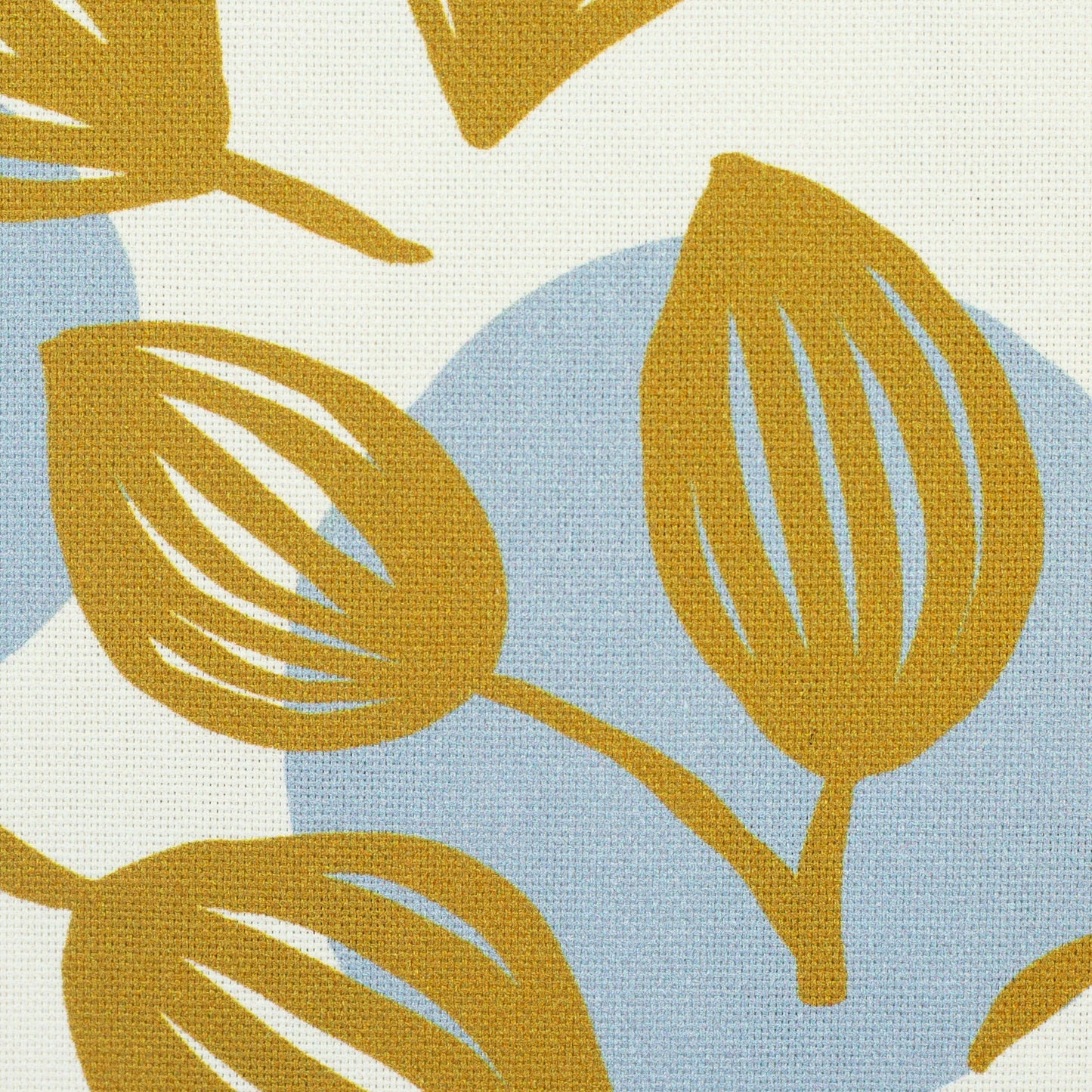 Canvas Dots and Leaves by Emjo Design ocker natur