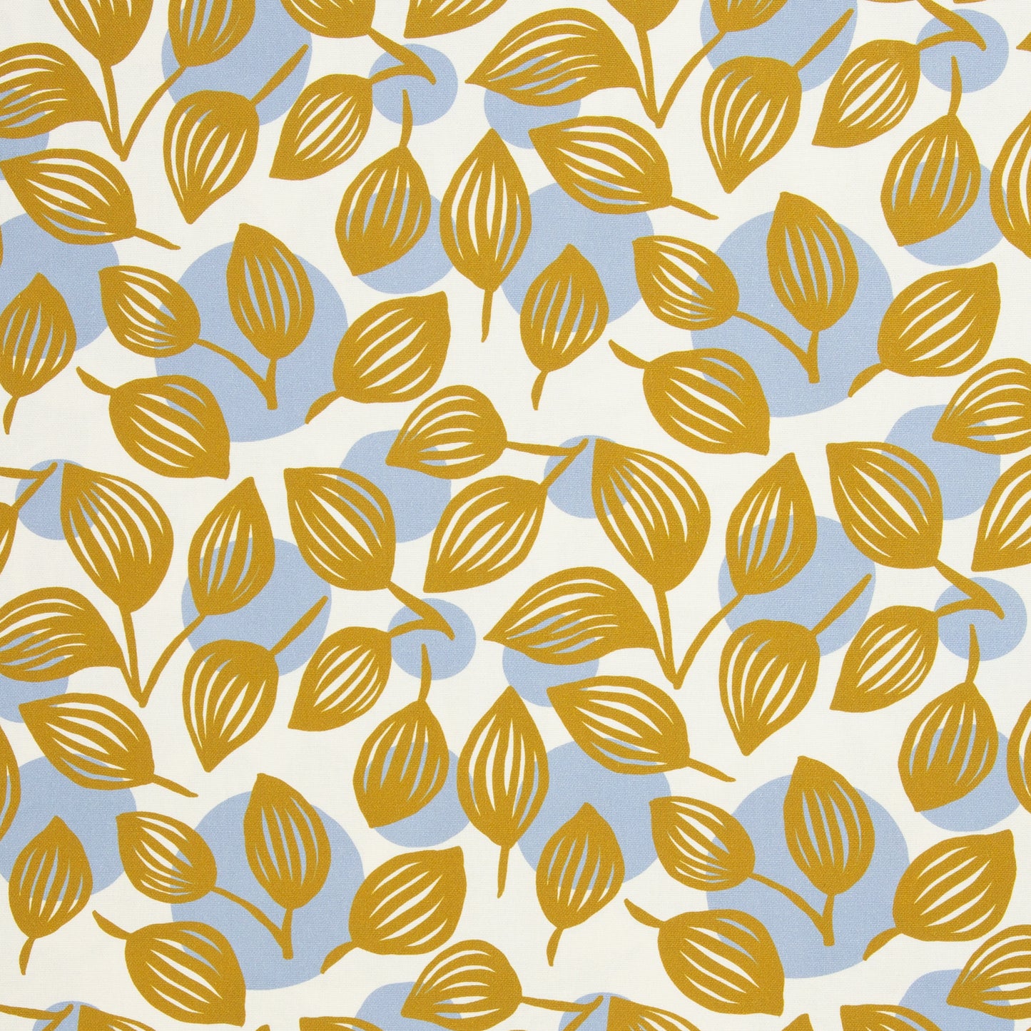 Canvas Dots and Leaves by Emjo Design ocker natur