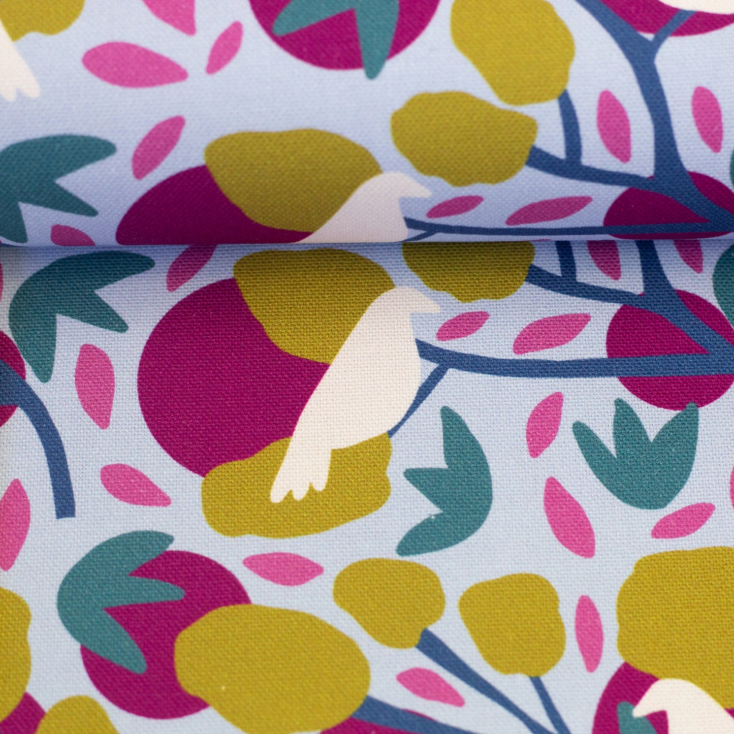 Canvas Birds and Trees by Emjo Design hellblau